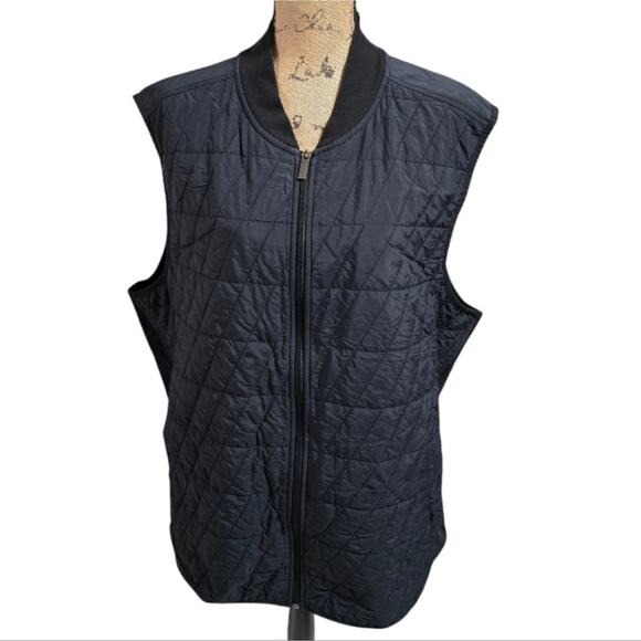Perry Ellis Cozy Black Quilted Vest Mens‎ Size 2XLT - Picture 1 of 7